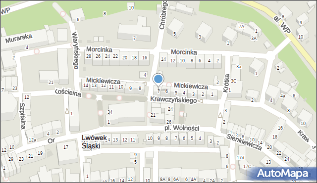 Lwówek Śląski, Mickiewicza Adama, 7, mapa Lwówek Śląski