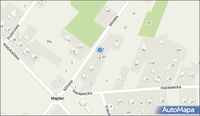 Majdan, Mińska, 6, mapa Majdan