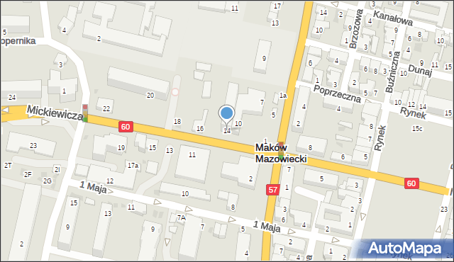 Maków Mazowiecki, Mickiewicza Adama, 14, mapa Maków Mazowiecki