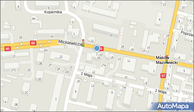Maków Mazowiecki, Mickiewicza Adama, 21, mapa Maków Mazowiecki