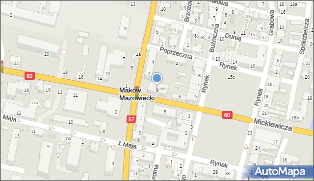 Maków Mazowiecki, Mickiewicza Adama, 8, mapa Maków Mazowiecki