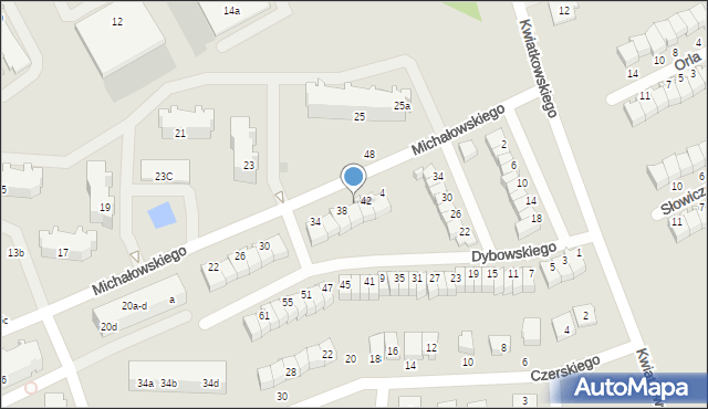 Malbork, Michałowskiego Kazimierza, 40, mapa Malborka