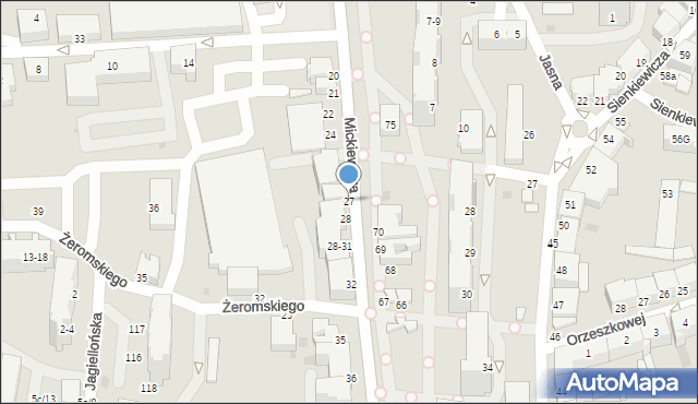 Malbork, Mickiewicza Adama, 27, mapa Malborka