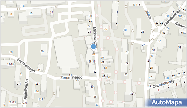 Malbork, Mickiewicza Adama, 28, mapa Malborka