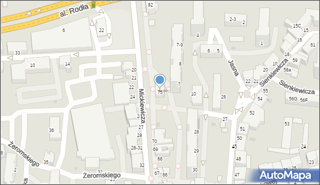 Malbork, Mickiewicza Adama, 75, mapa Malborka