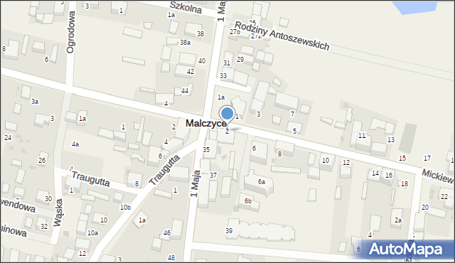 Malczyce, Mickiewicza Adama, 2, mapa Malczyce