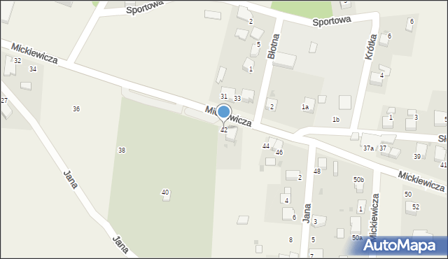 Malczyce, Mickiewicza Adama, 42, mapa Malczyce