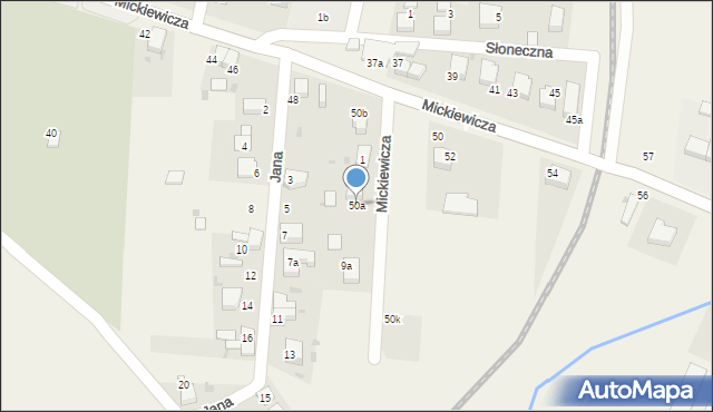 Malczyce, Mickiewicza Adama, 50a, mapa Malczyce
