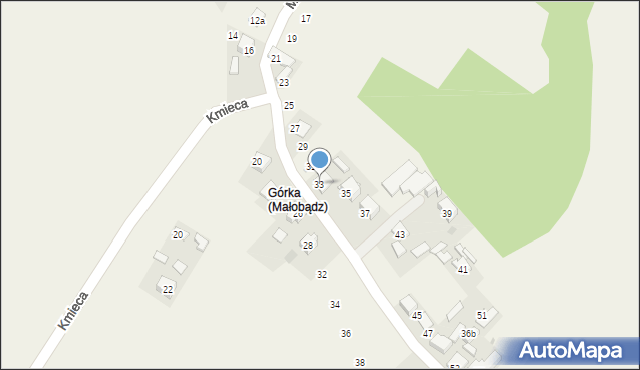 Małobądz, Miła, 33, mapa Małobądz