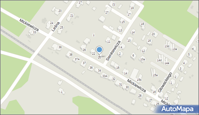 Małomice, Mickiewicza Adama, 20, mapa Małomice