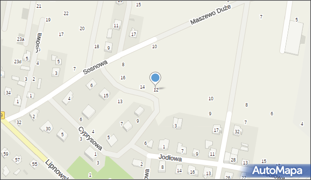 Maszewo Duże, Mickiewicza Adama, 12, mapa Maszewo Duże