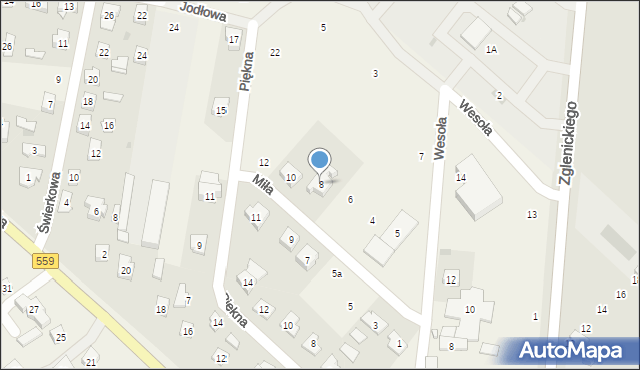 Maszewo Duże, Miła, 8, mapa Maszewo Duże