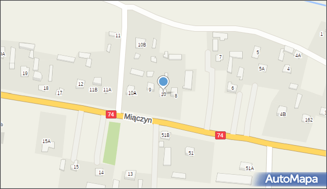 Miączyn, Miączyn, 10, mapa Miączyn