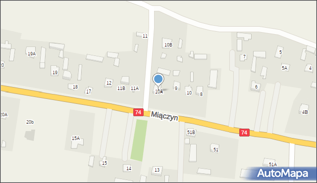Miączyn, Miączyn, 10A, mapa Miączyn