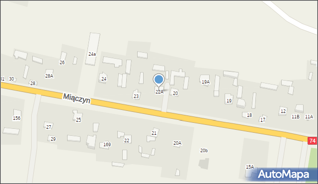 Miączyn, Miączyn, 22A, mapa Miączyn