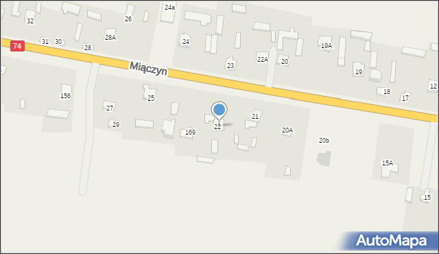 Miączyn, Miączyn, 22B, mapa Miączyn