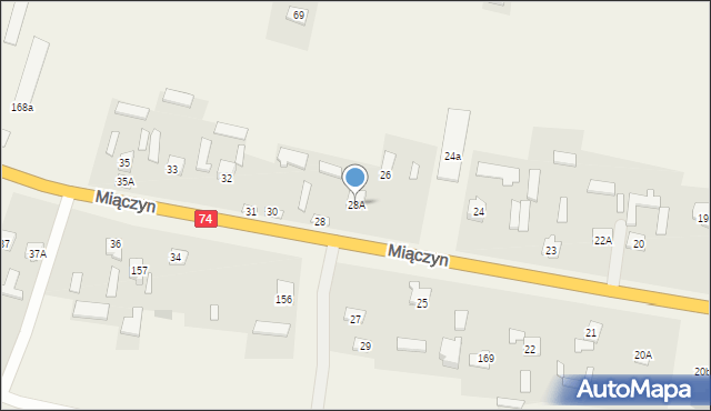 Miączyn, Miączyn, 28A, mapa Miączyn