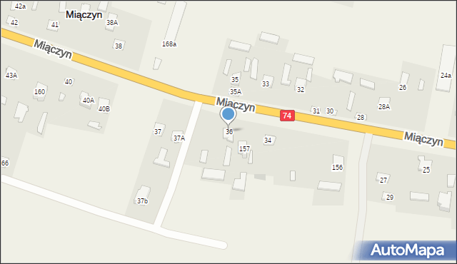 Miączyn, Miączyn, 36, mapa Miączyn