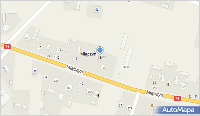 Miączyn, Miączyn, 38A, mapa Miączyn