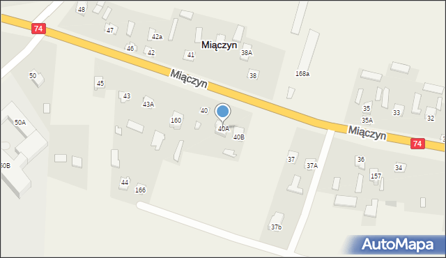 Miączyn, Miączyn, 40A, mapa Miączyn