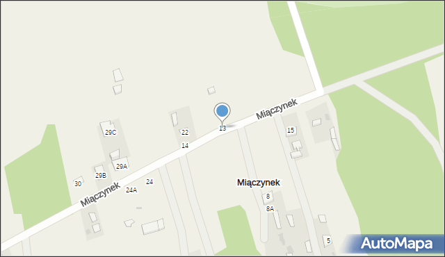 Miączynek, Miączynek, 13, mapa Miączynek