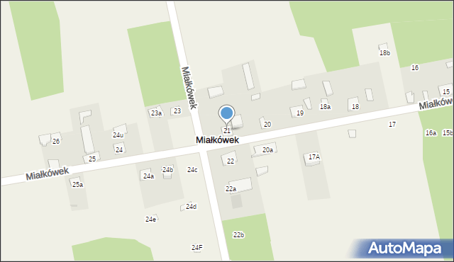 Miałkówek, Miałkówek, 21, mapa Miałkówek
