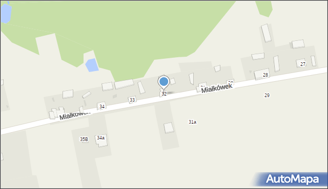 Miałkówek, Miałkówek, 32, mapa Miałkówek
