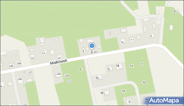 Miałkówek, Miałkówek, 8, mapa Miałkówek