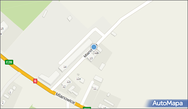 Mianowice, Mianowice, 13b, mapa Mianowice