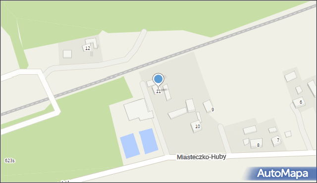 Miasteczko-Huby, Miasteczko-Huby, 11, mapa Miasteczko-Huby