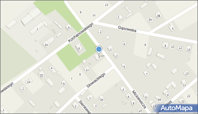 Miastków Kościelny, Mickiewicza Adama, 2, mapa Miastków Kościelny