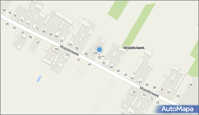 Miastkówek, Miastkówek, 52, mapa Miastkówek