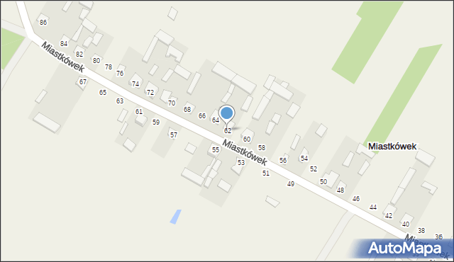 Miastkówek, Miastkówek, 62, mapa Miastkówek