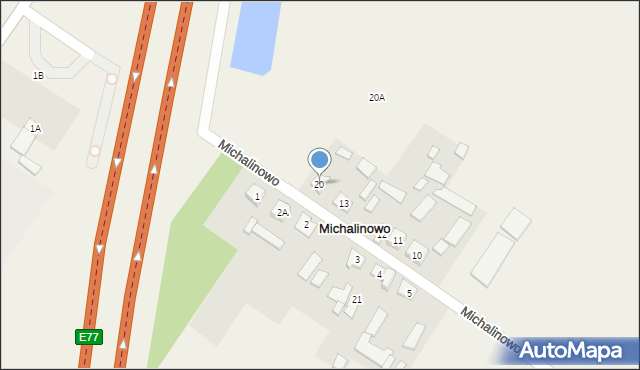 Michalinowo, Michalinowo, 20, mapa Michalinowo
