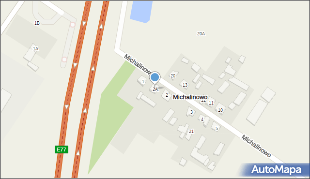 Michalinowo, Michalinowo, 2A, mapa Michalinowo