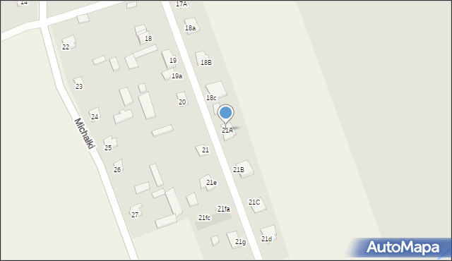 Michałki, Michałki, 21A, mapa Michałki