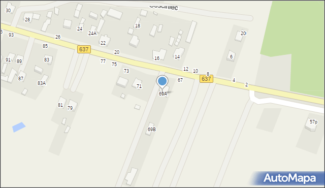 Michałów, Michałów, 69A, mapa Michałów