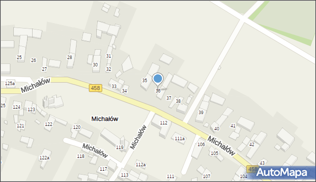 Michałów, Michałów, 36, mapa Michałów