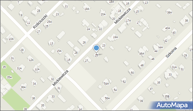 Michałowice, Mickiewicza Adama, 25, mapa Michałowice