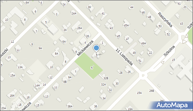 Michałowice, Mickiewicza Adama, 3, mapa Michałowice
