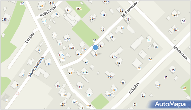 Michałowice, Mickiewicza Adama, 39, mapa Michałowice