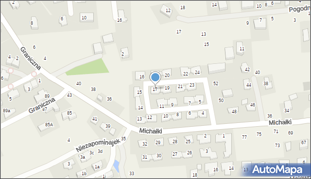 Michałowice, Michałki, 17, mapa Michałowice