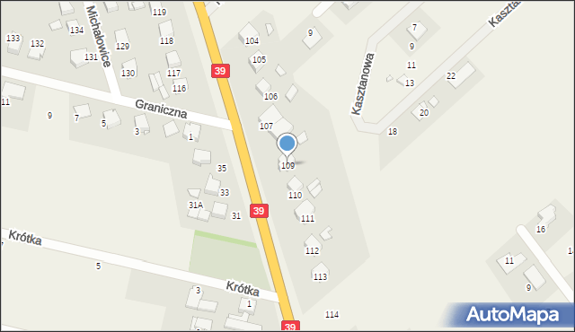 Michałowice, Michałowice, 109, mapa Michałowice