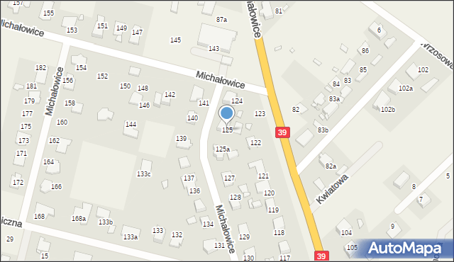 Michałowice, Michałowice, 125, mapa Michałowice