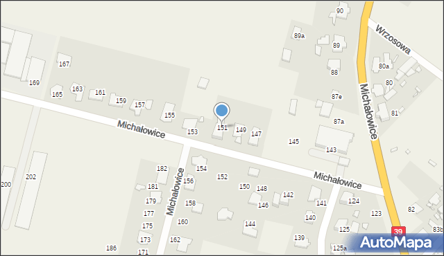 Michałowice, Michałowice, 151, mapa Michałowice