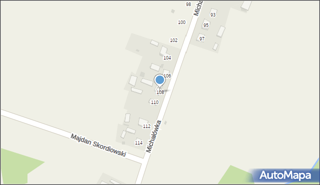Michałówka, Michałówka, 108, mapa Michałówka