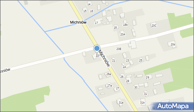 Michniów, Michniów, 22, mapa Michniów