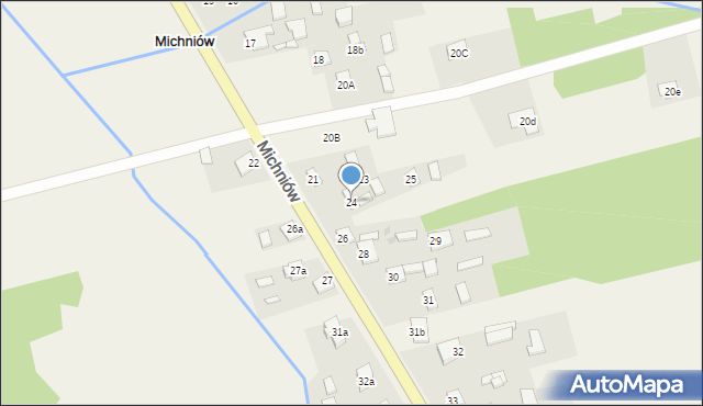 Michniów, Michniów, 24, mapa Michniów