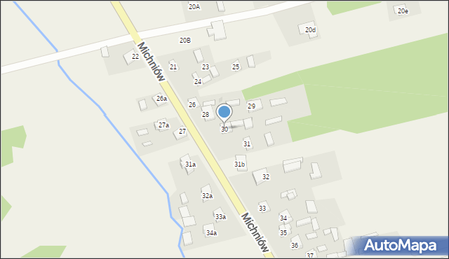 Michniów, Michniów, 30, mapa Michniów