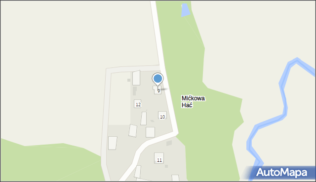 Mićkowa Hać, Mićkowa Hać, 9, mapa Mićkowa Hać